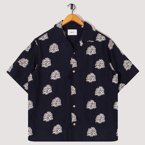 Leo S/S Shirt - Navy Embroidered