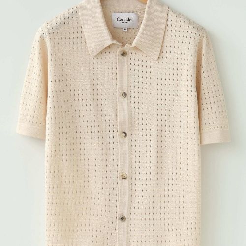 Pointelle Buttondown - Natural