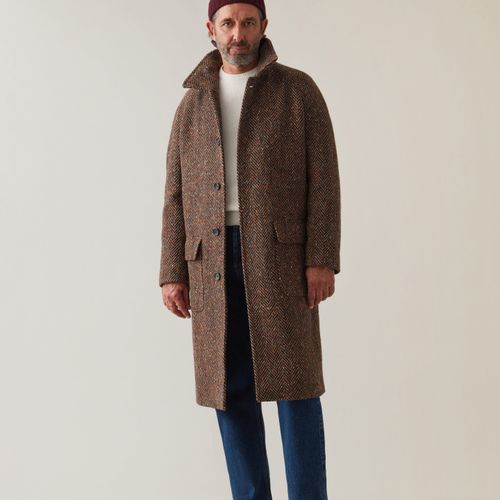 NELSON Tweed Raglan Coat Brown Brown