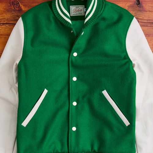 Varsity Jacket in Kelly Green Milk