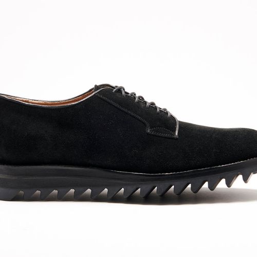 Plain Toe with Ripple Sole Black Suede