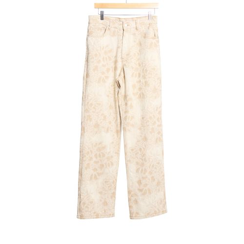 Gene 5 Pocket Straight Leg Jacquard Jeans Sand