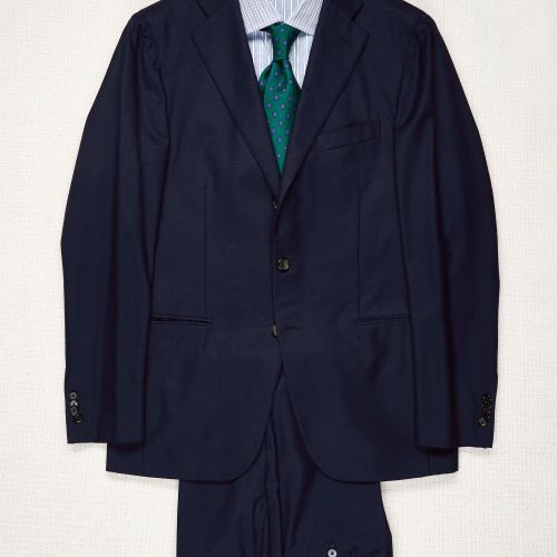 Caruso Navy Flannel Wool Suit (Pre-Owned)