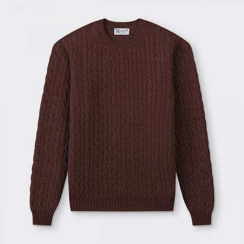 Cashmere Cable Knit Sweater : Brown