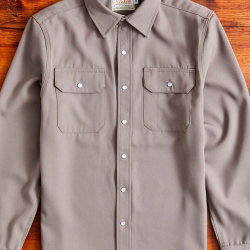 Drover Overshirt in Smoke Gabardine