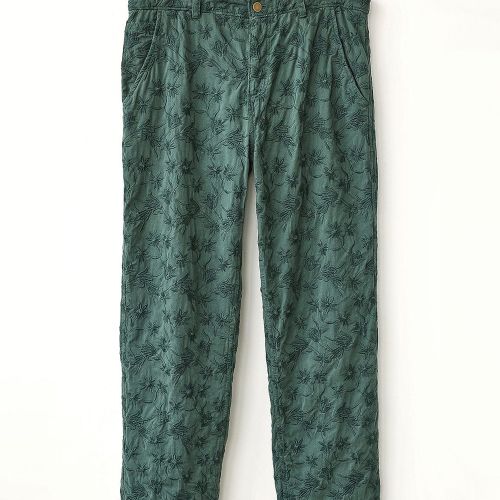 Floral Embroidered Trouser - Green