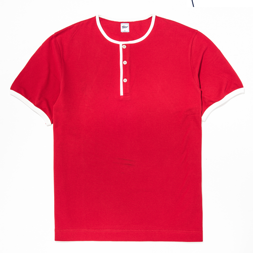 Pique Henley Shirt - Red