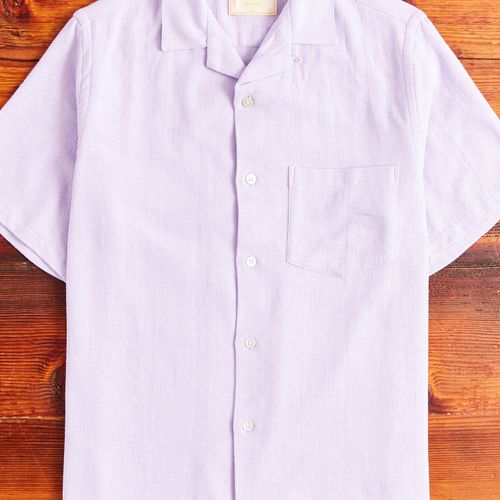 Pique Button-Up Shirt in Lavanda