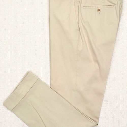 Rota Beige Cotton Flat Front Trousers (Pre-Owned)