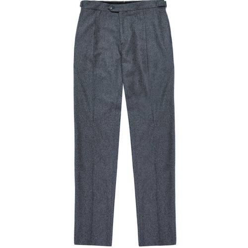 Trunk Winsley Single Pleat Wool Flannel Trousers: Charcoal