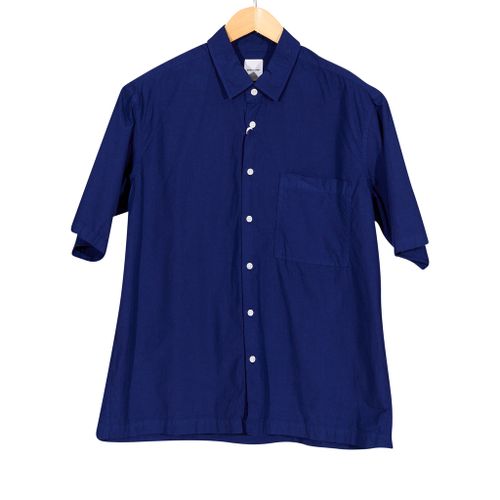 Organic Cotton Broadcloth Regular Shirt Ink Blue