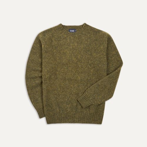 Moss Brushed Shetland Crew Neck Jumper