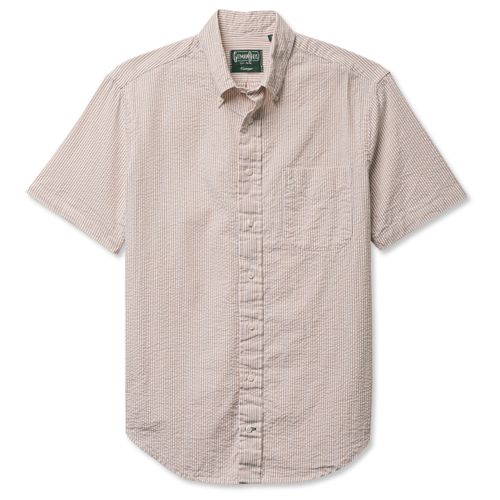 Brown Stripe Seersucker Short Sleeve