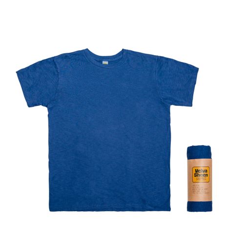 Rolled Short sleeve Crew neck Tee / Blue