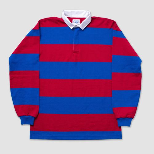 Classic Stripe Rugby Shirt - Royal/red