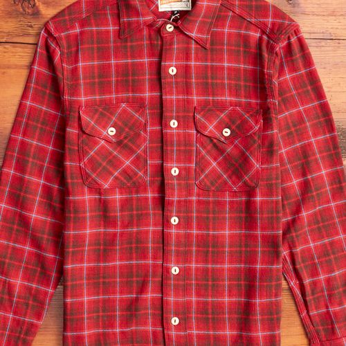 Wells Work Shirt in Rust Plaid