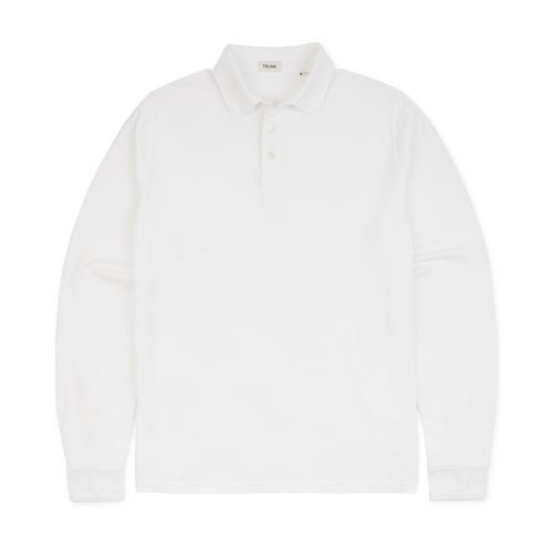 Trunk Moxon Long Sleeve Polo Shirt: White