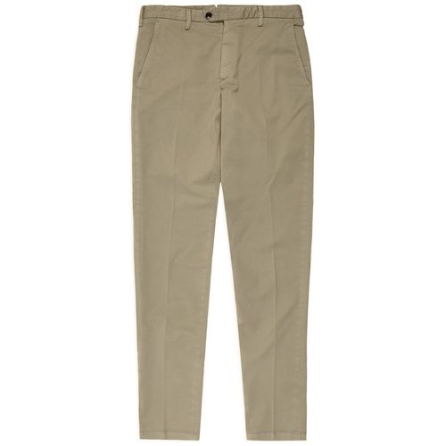 Trunk Welbeck Flat Front Cotton Trousers: Light Olive