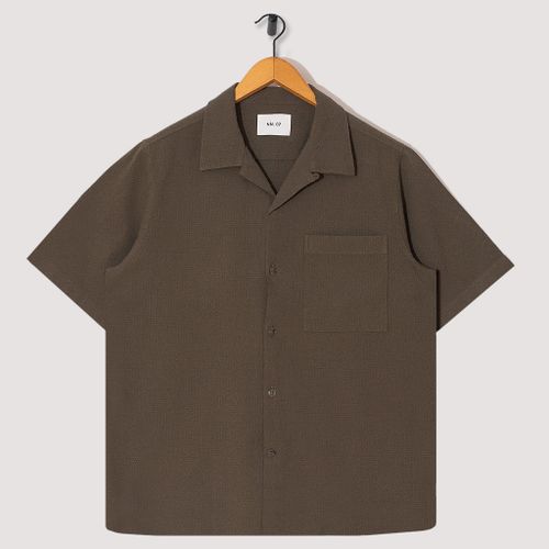 Julio S/S Shirt - Capers Green Seersucker