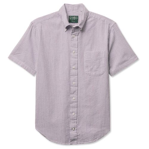 Purple Stripe Seersucker Short Sleeve