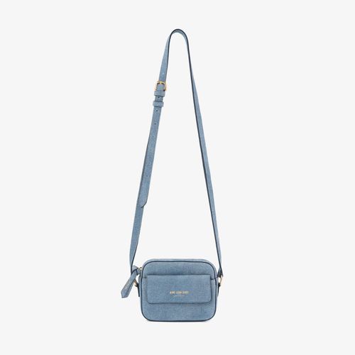 Denim Printed Leather Shoulder Bag