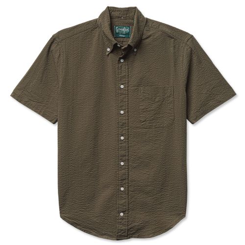 Brown Overdye Seersucker Short Sleeve