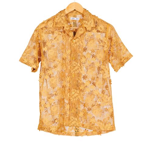 Duane Short Sleeve Camp Collar Shirt Floral Mesh