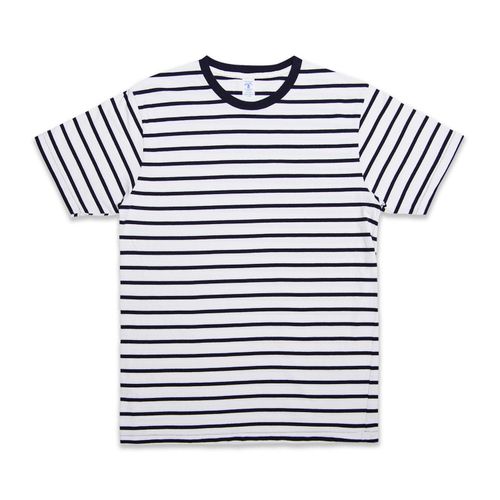 Uneven Stripe S/S C/N Tee / White/Navy