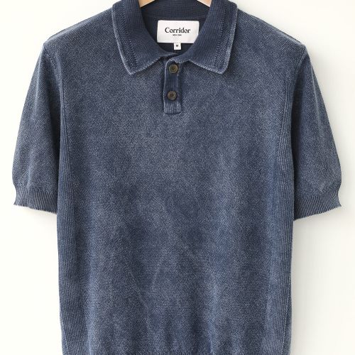 Rice Stitch Polo - Midnight