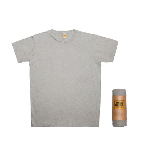 Rolled Short sleeve Crew neck Tee / Grey