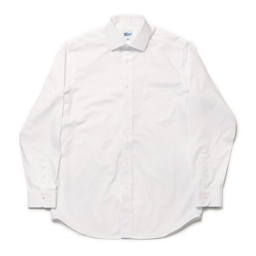 White Pinpoint Spread Collar Shirt - Trim Fit