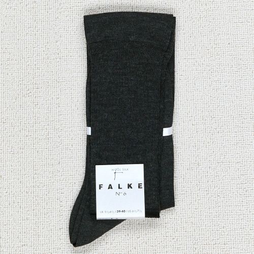 Falke 15451 Anthra Melange Merino Wool/Silk Plain Long Socks (NOS)