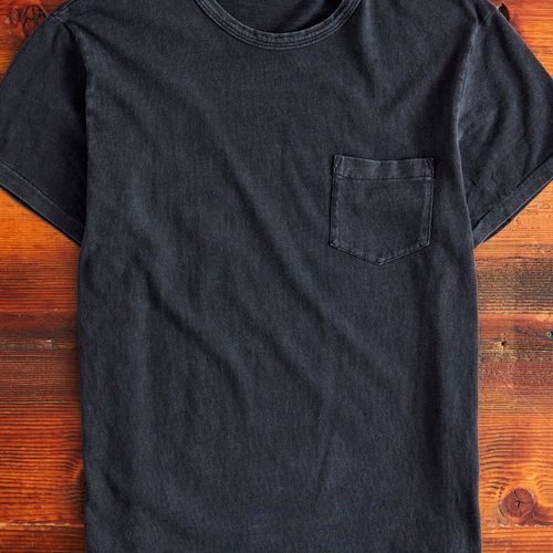 Slub Jersey Pocket T-Shirt in Black Indigo