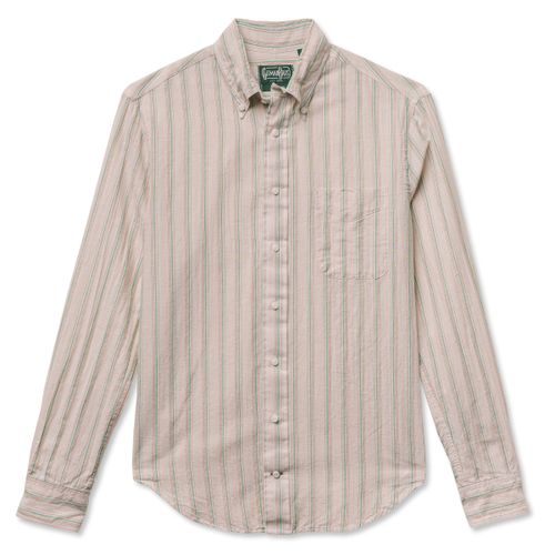 Tan Cotton/Ramie Cabana Stripe