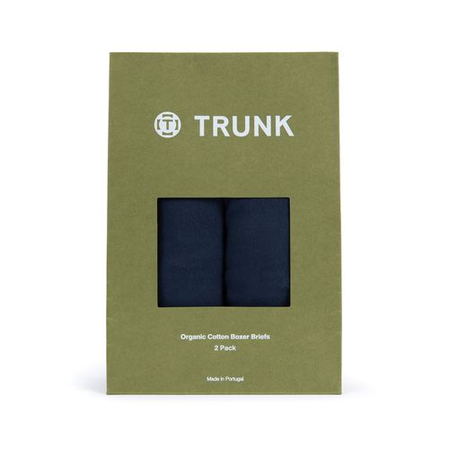 Trunk 2 Pack Organic Cotton Boxer Briefs: Navy