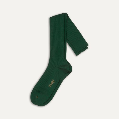 Green Wool Over-the-Calf Socks