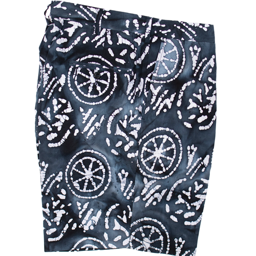 Navy White Batik Shorts - Classic Fit