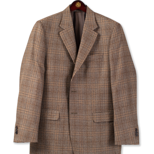 Tan/brown Plaid Cashmere Sport Coat - Mto