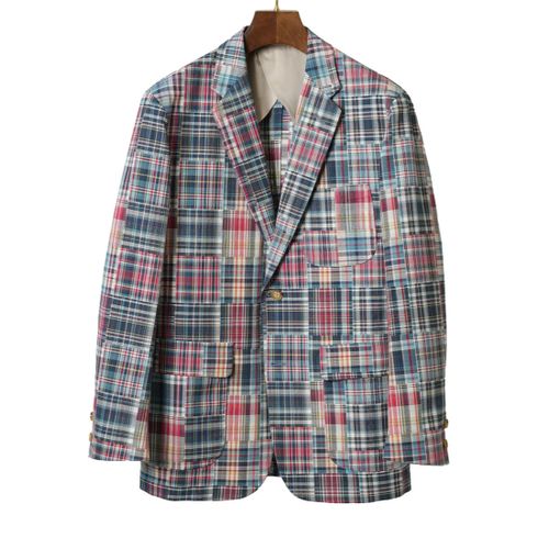 Kamakura Vintage Ivy Unstructured Crazy Madras Blazer- Multi