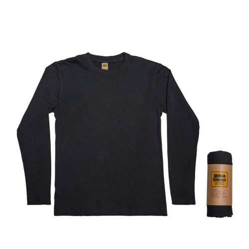 Rolled Long sleeve Crew neck Tee / Black