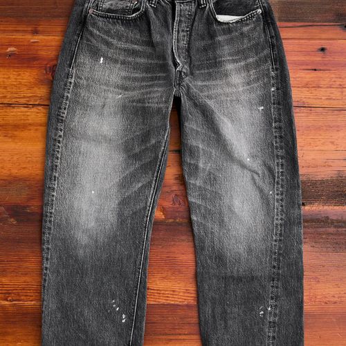 0105BKHW "Dartford" 13.75oz Washed Black Selvedge Denim - Wide Fit