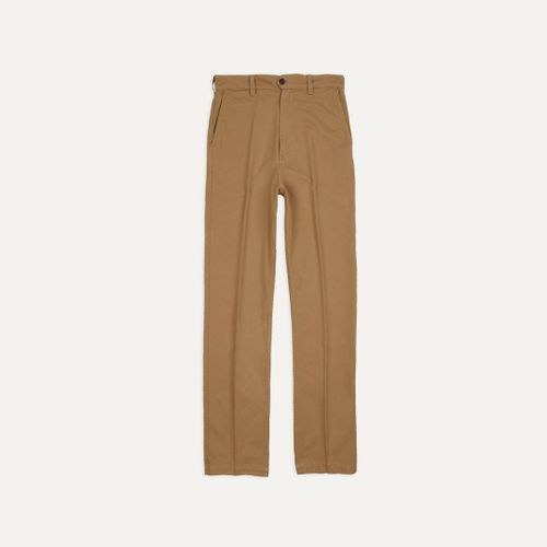 Tobacco Cotton Flat Front Chino