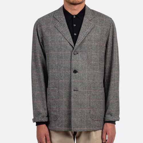 Dogtooth Flannel Sofá Jacket : White/Black/Red/Blue