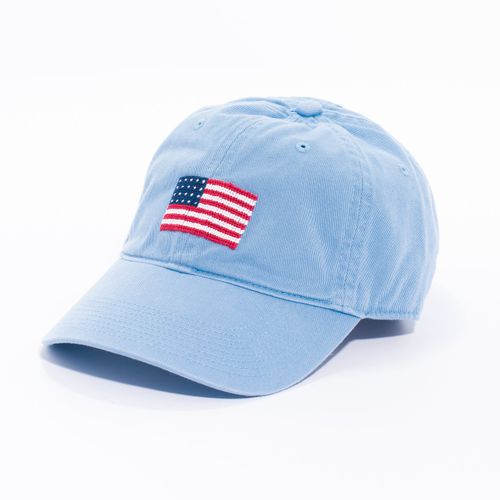 Us Flag Needlepoint Hat - Blue