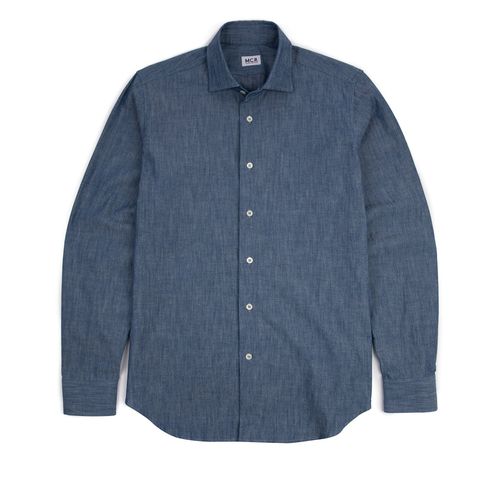 MCR Slim Japanese Chambray Shirt: Dark Blue