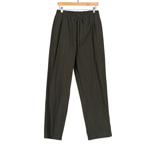 Twill Wide Easy Pants Olive Cotton Blend