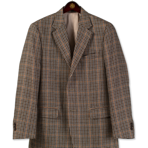 Tan/blue Multi Check Sport Coat - Classic Fit