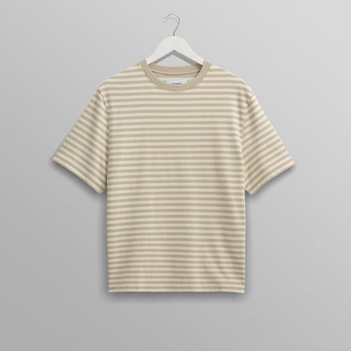 Dean T-Shirt Textured Sage/Ecru Stripe