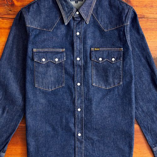 13oz Denim Western Shirt in Natural Indigo