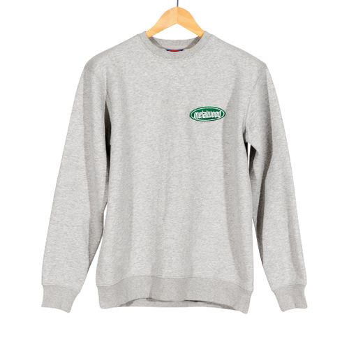 Oval Logo Crewneck Sweatshirt Grey